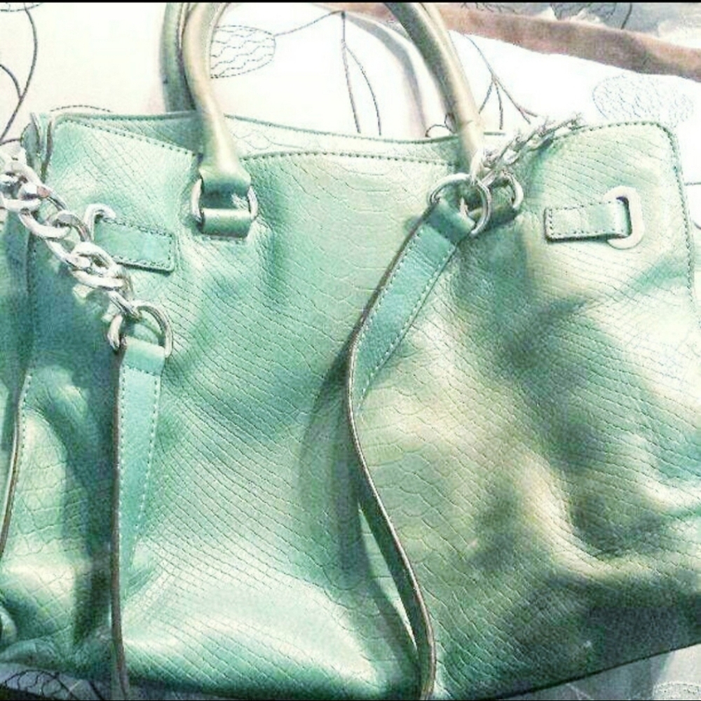 Michael Kors Aquamarine Leather Bag Purse Handbag - Picture 4 of 10